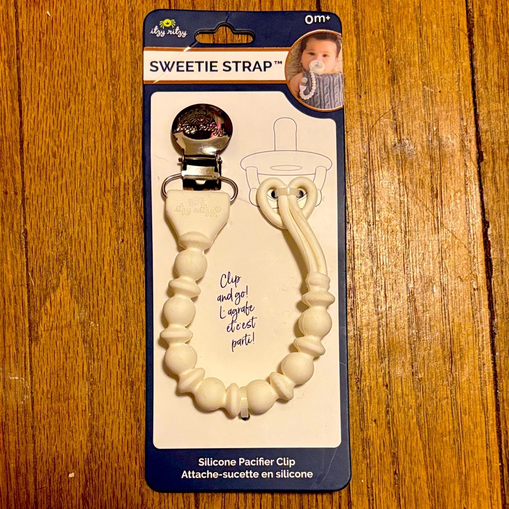 Itzy Ritzy Cream Silicone Pacifier Clip
